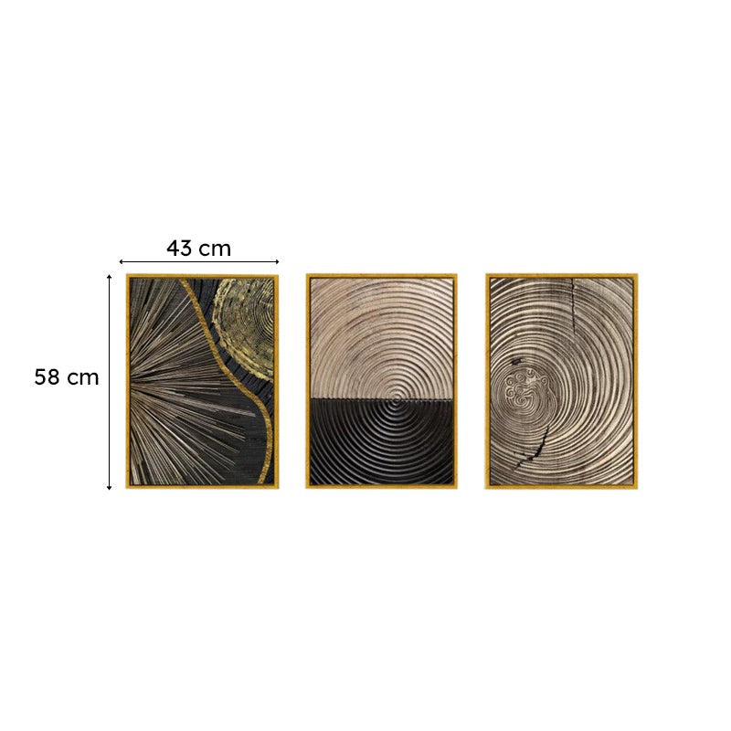 Silvanna Abstract Cotton Canvas Wall Art - Set Of Three media 11