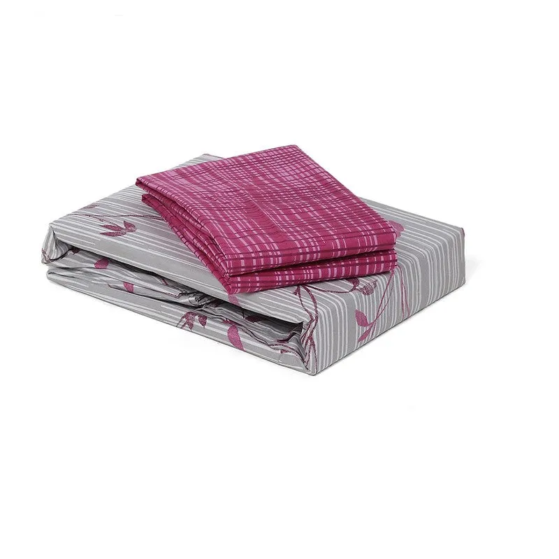 Monte Carlo Flora Form Cotton Bedsheet (White,Pink) - 104 TC media 8