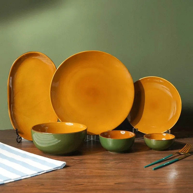Golden Ceramic Dinner Set - 23 Piece Set media 4