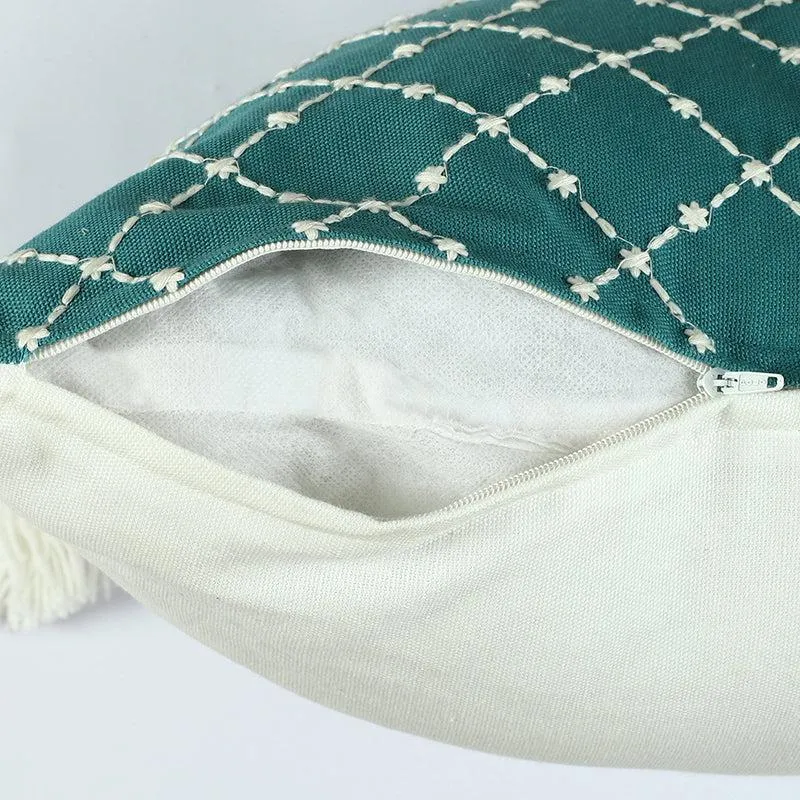 Aine Embroidered Cotton Cushion Cover - Set Of Two media 5