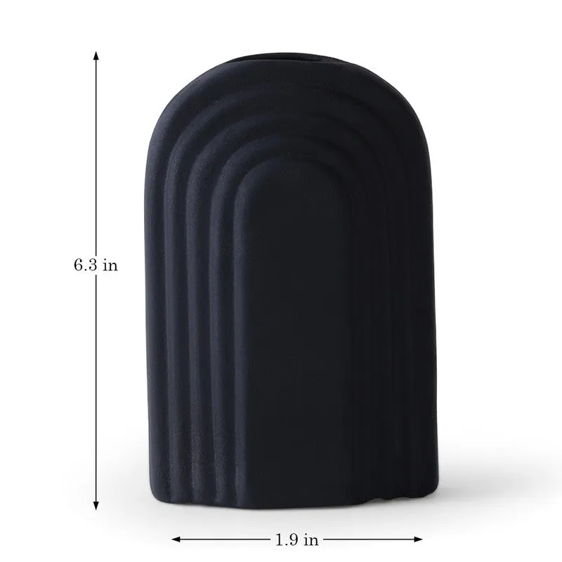 Arch Form Neutral Ceramic Vase - Black media 10