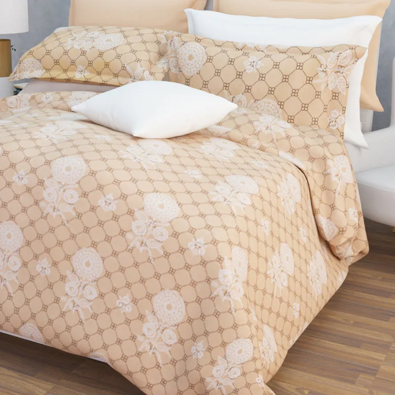 Tender Touch Cotton Bedsheet (Peach) - 144 TC media 5