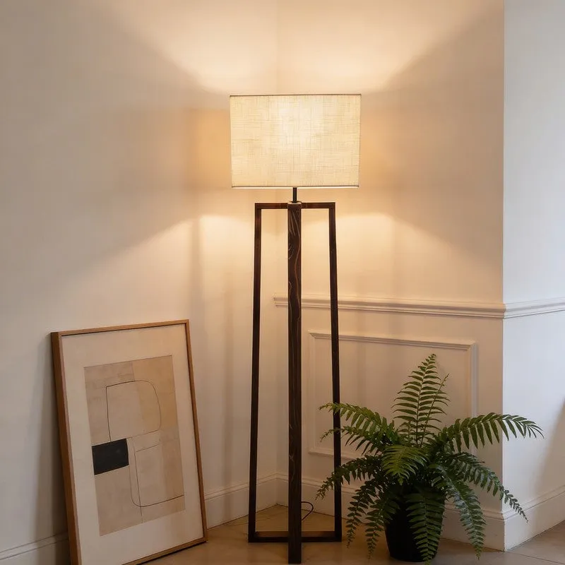 PureShade Wooden Floor Lamp - Brown media 1
