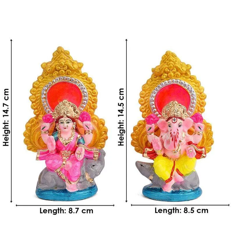 Divine Aura Lakshmi Ganesha Idol Set media 4