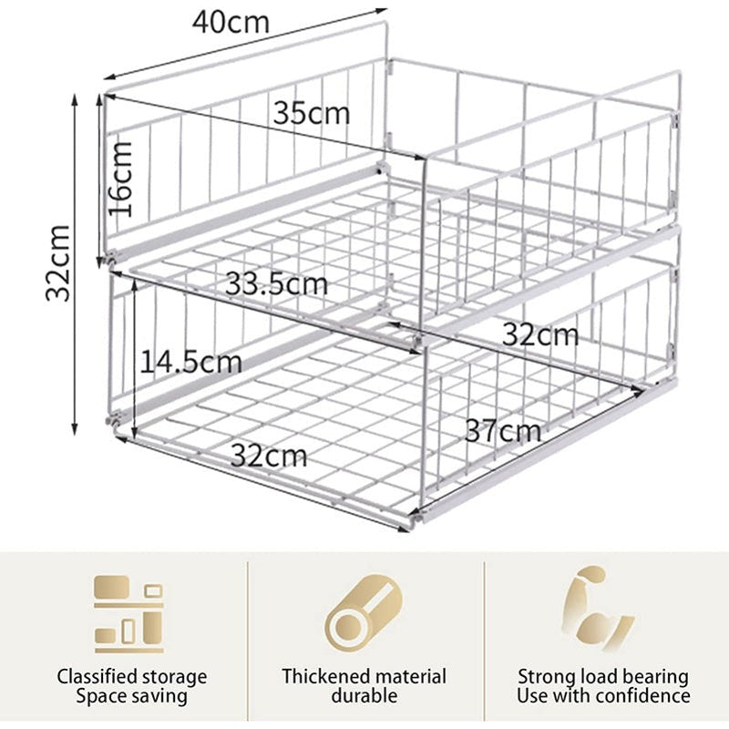 Efficio Carbon Steel With Pull out Drawer Rack - White media 3