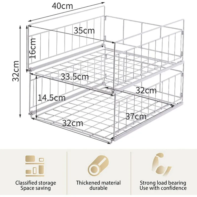 Efficio Carbon Steel With Pull out Drawer Rack - White media 3