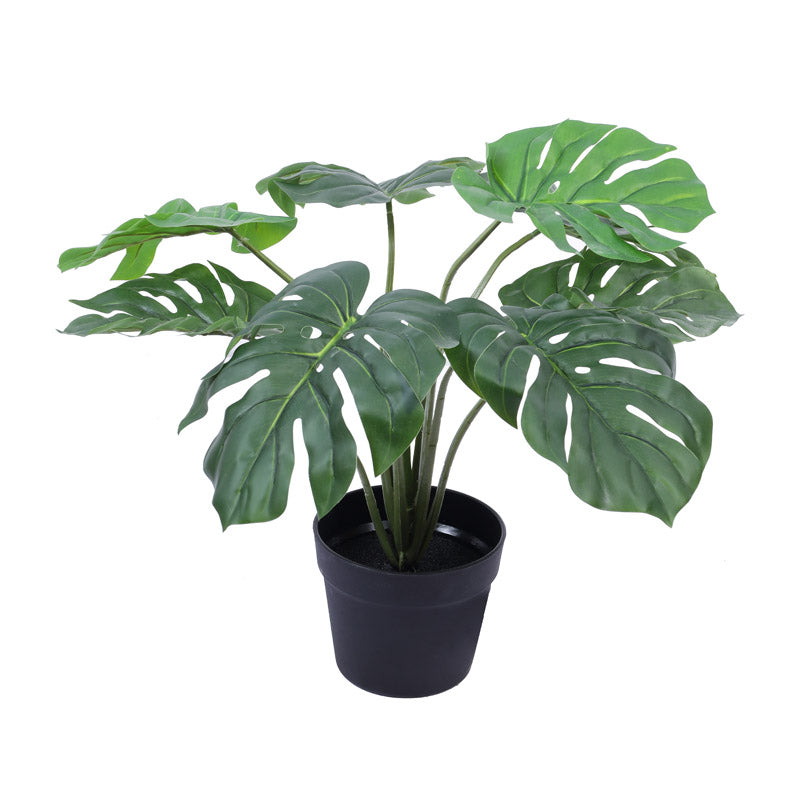 Artificial Realistic Monstera Plant in Black Plastic Pot media 3