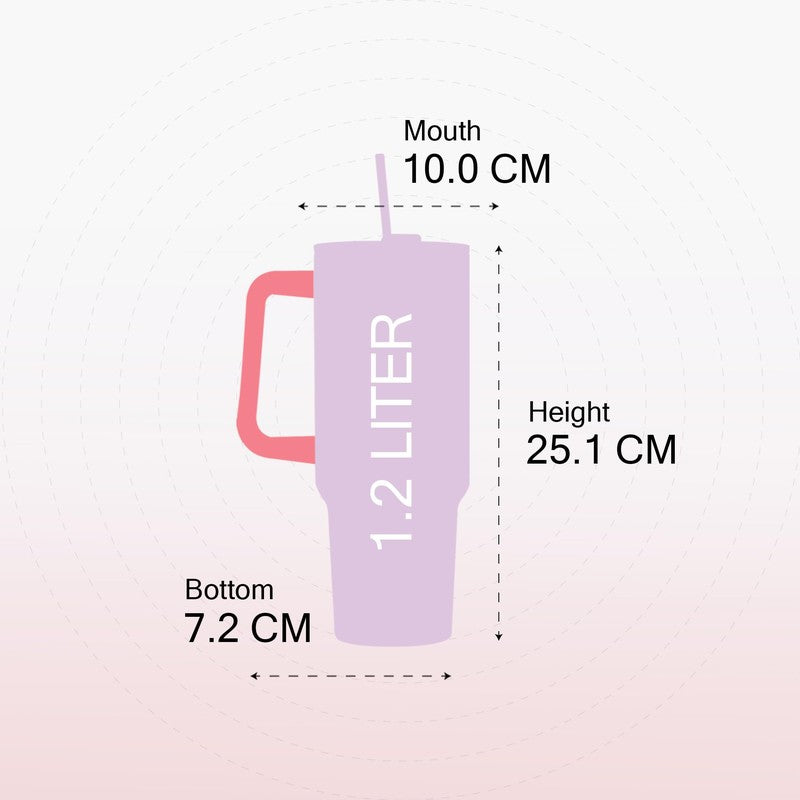 Solara Urban Chill Stainless Steel Tumbler (1200 ML) - Pink media 8