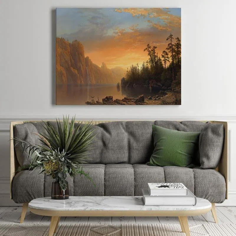 Sunet Near Forest Canvas Wall Painting - Gallery Wrap media 3