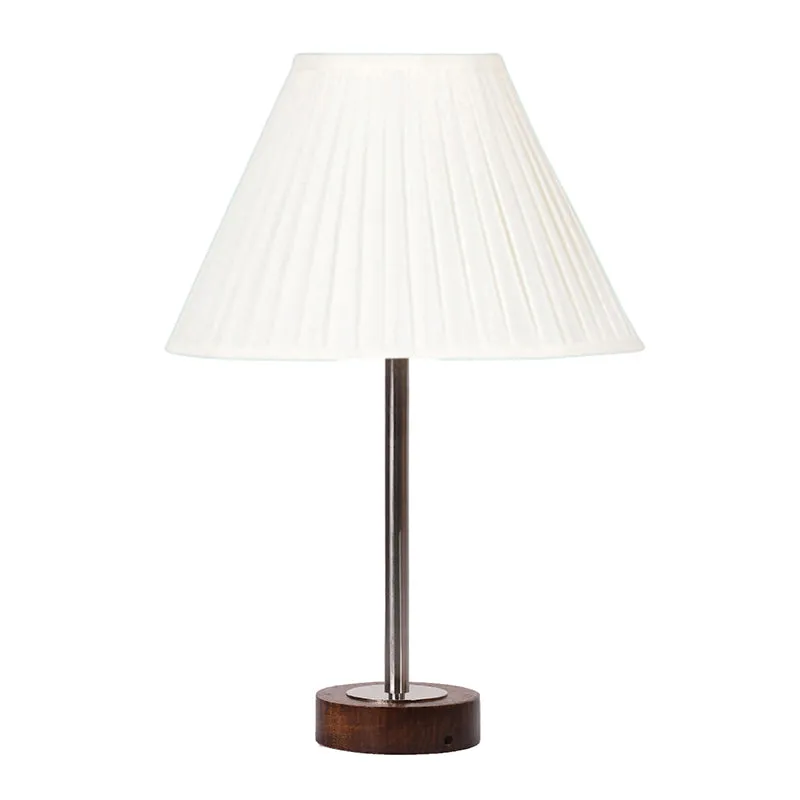 Pleatra Rodin Wooden Table Lamp - OffWhite,Silver,Brown media 4