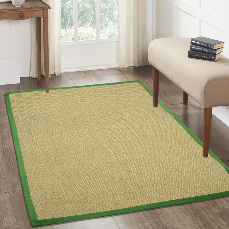 Saral Home ChevronTread Anti-Slip Jute Cotton Area Rug - Green media 3