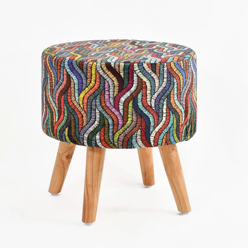 Ripple Chindi-print Ottoman - Multicolor media 3