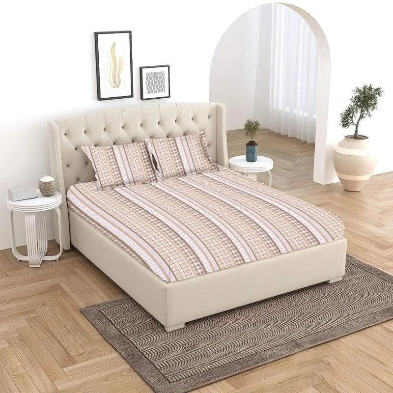 Vizag Modern Cotton Bedsheet (Brown) - 120 TC media 1