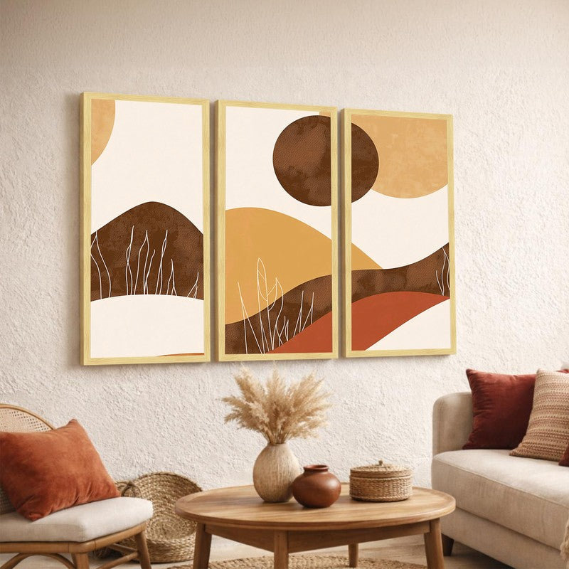 Shades of Brown Wall Painting - Set Of Three