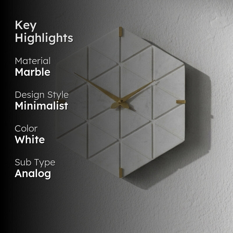 Mayna Handcrafted Marble Wall Clock media 2