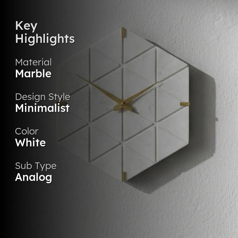 Mayna Handcrafted Marble Wall Clock media 2