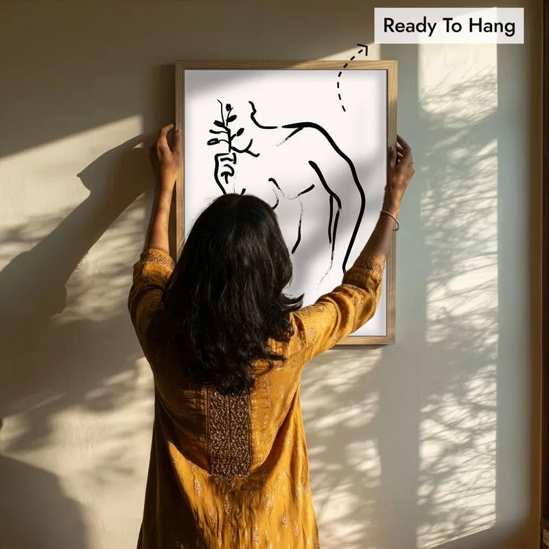 Tender Veil Canvas Wall Painting With Brown Frame media 8
