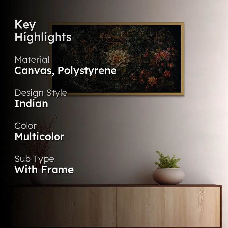 Druva Floral Wall Painting With Frame media 2
