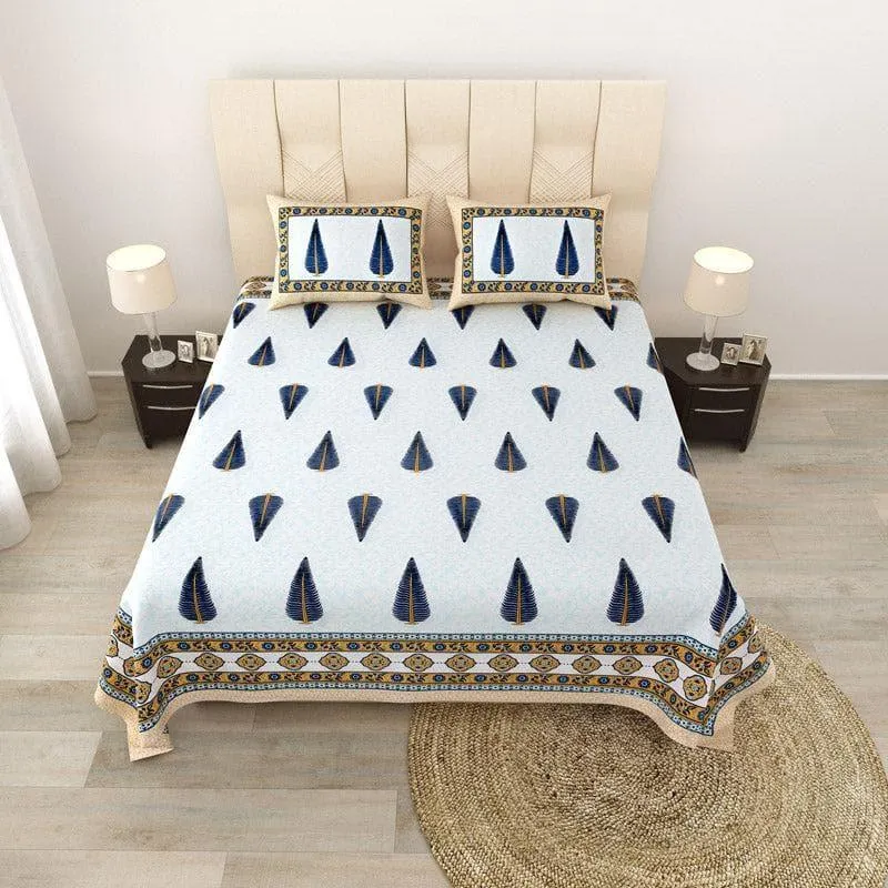 Madhurakshi Printed Cotton Bedsheet (Beige) - 140 TC media 3