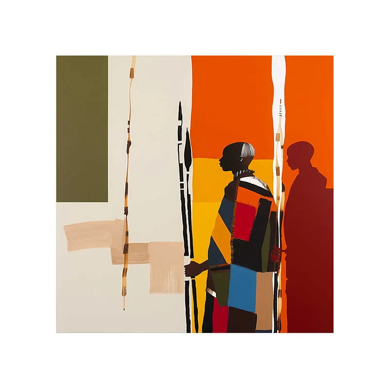 Gandhi Followers Poly Canvas Wall Painting media 5