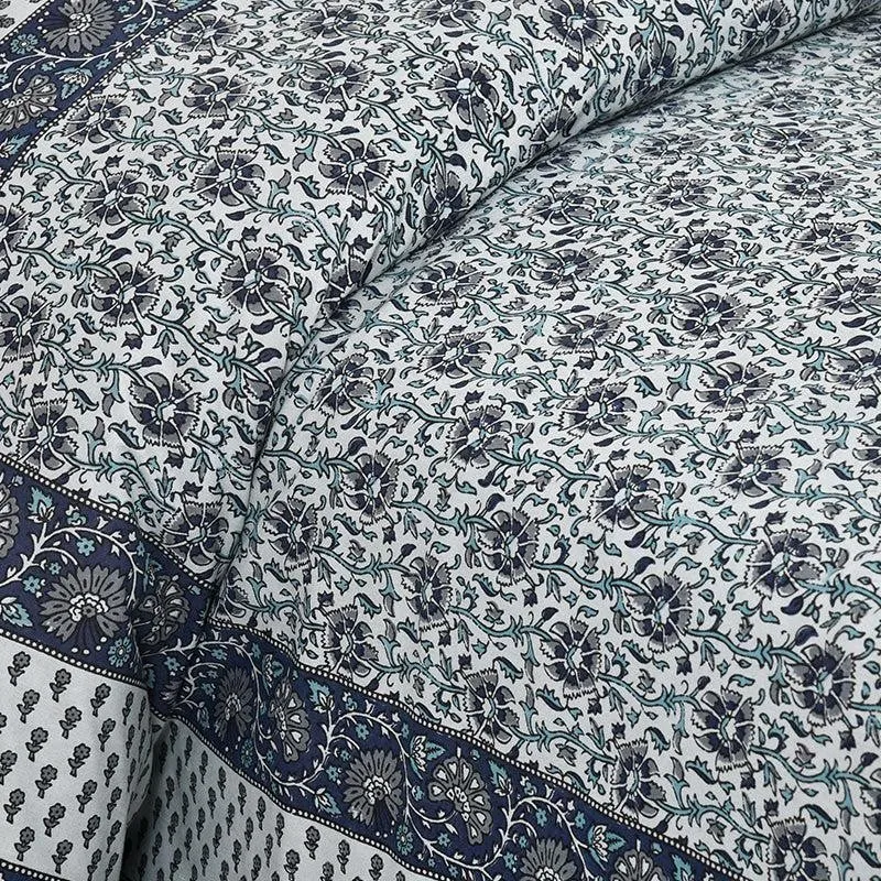 Mridula Printed Cotton Bedsheet (Blue) - 160 TC media 4