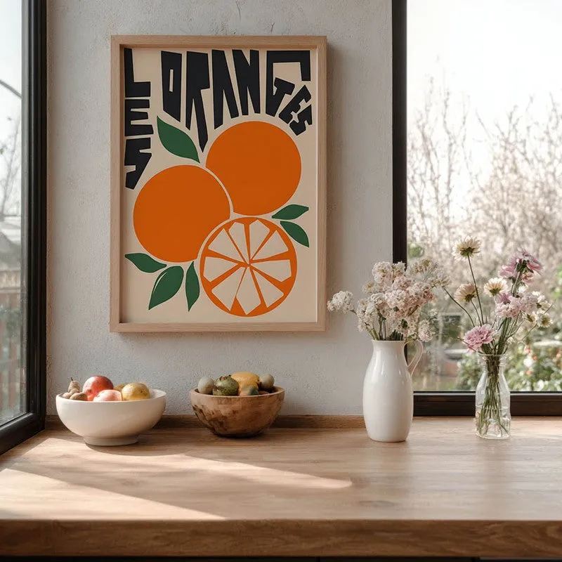 Orange Citrus Archival Canvas Wall Art - Brown media 6