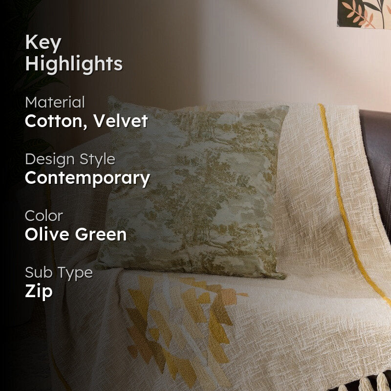 Forest Touch Cotton Velvet Cushion media 2