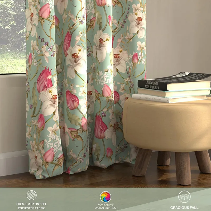 Urban Space Flora Nova Curtain (Sage) - Set Of Two media 1