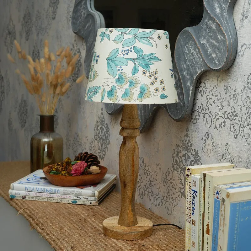 Gardenia Wooden Base Cotton Table Lamp - Multicolor media 3