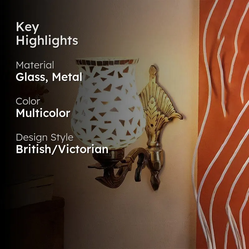 Lattice Glow Glass & Metal Wall Lamp media 2