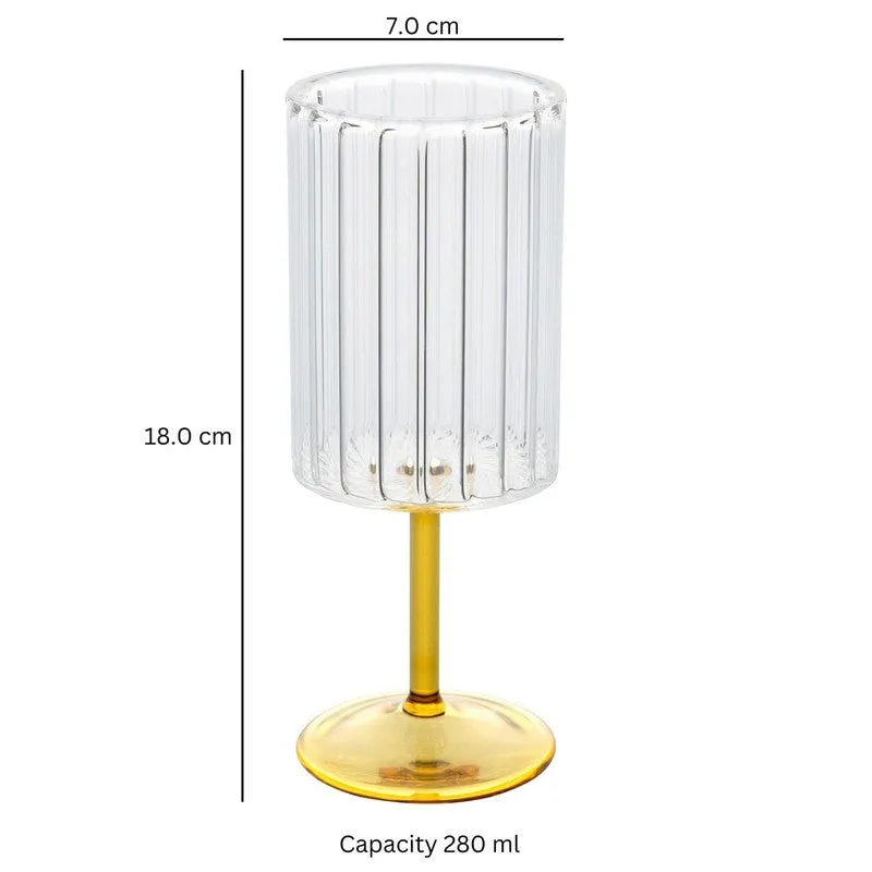 Ivory Stem Flute Wine Glass(280 mL) - Set Of Four media 6