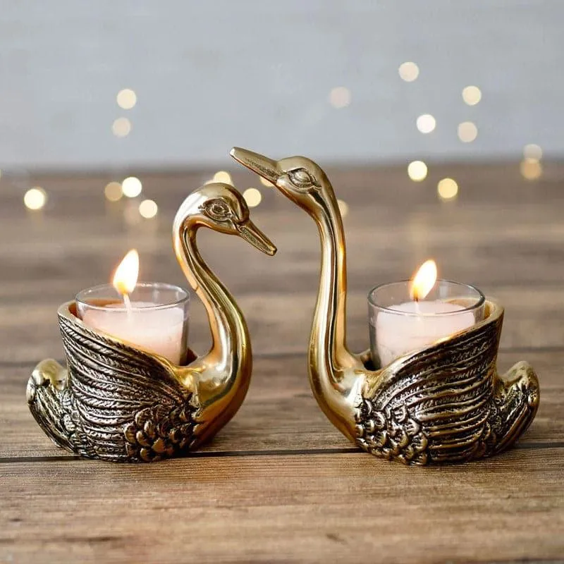 Swan Duo Candle Holder - Set Of Two media 3