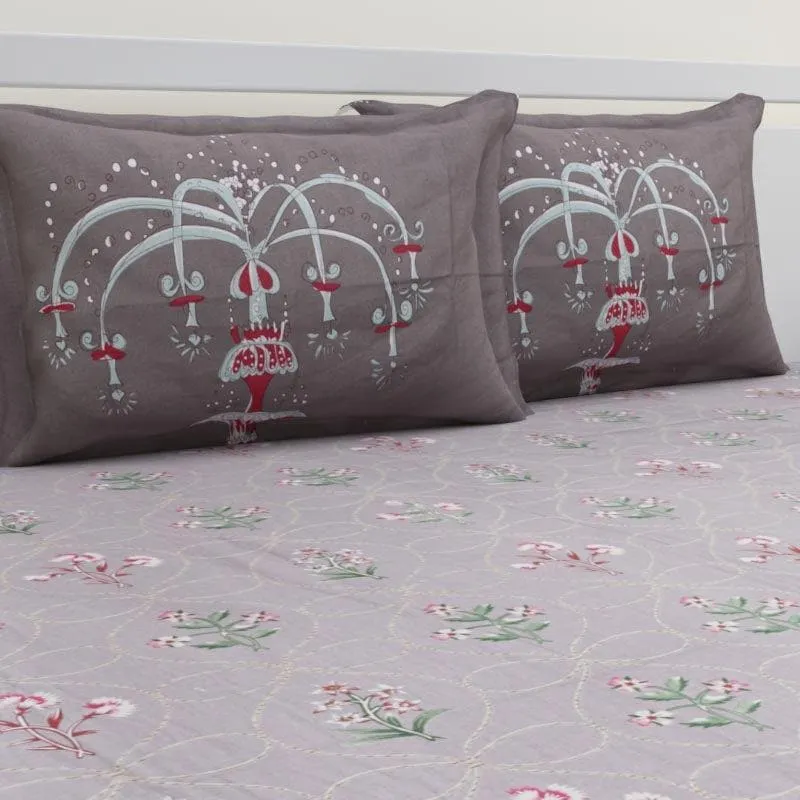 Jitika Printed Cotton Bedsheet (Grey) - 180 TC media 5
