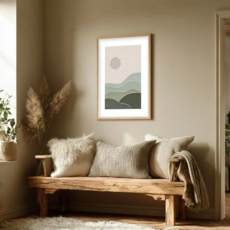 Muted Morning Canvas Wall Painting With Brown Frame media 3