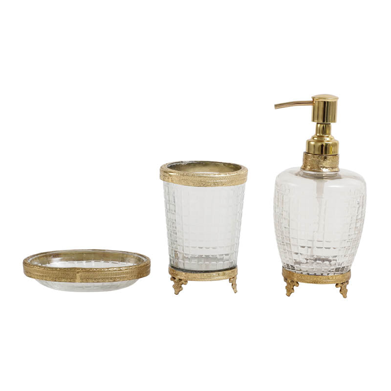 Luma Crystal Cut Bathroom Set - Gold media 4