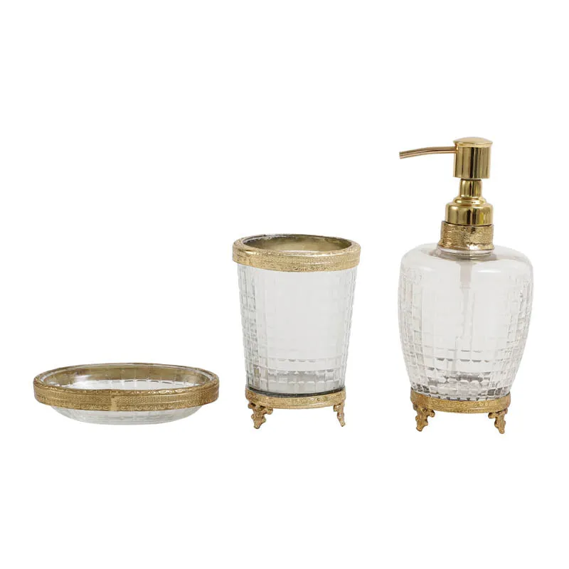 Luma Crystal Cut Bathroom Set - Gold media 4