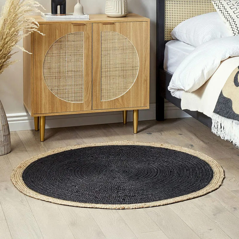 Knot Rustica Braided Jute Area Rug - Black media 3