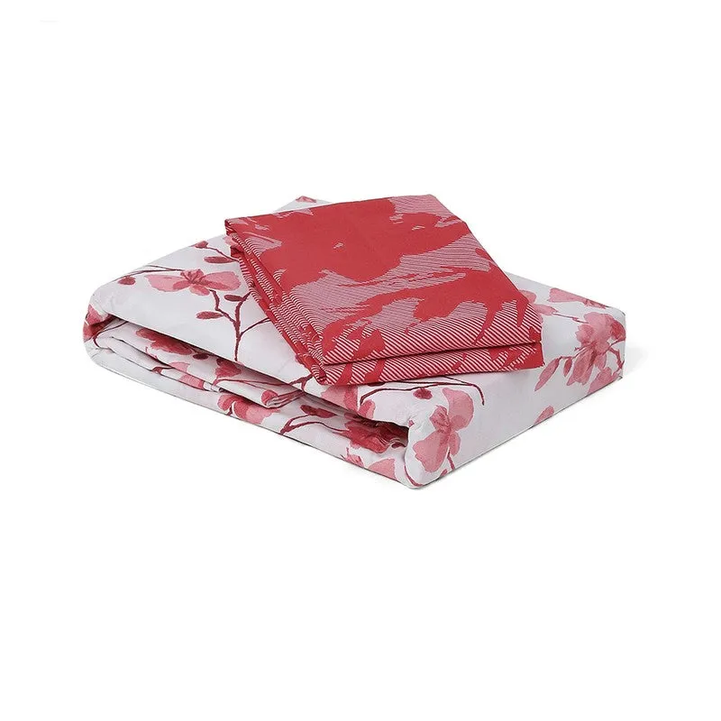 Monte Carlo Floraline Cotton Bedsheet (White,Maroon) - 104 TC media 8