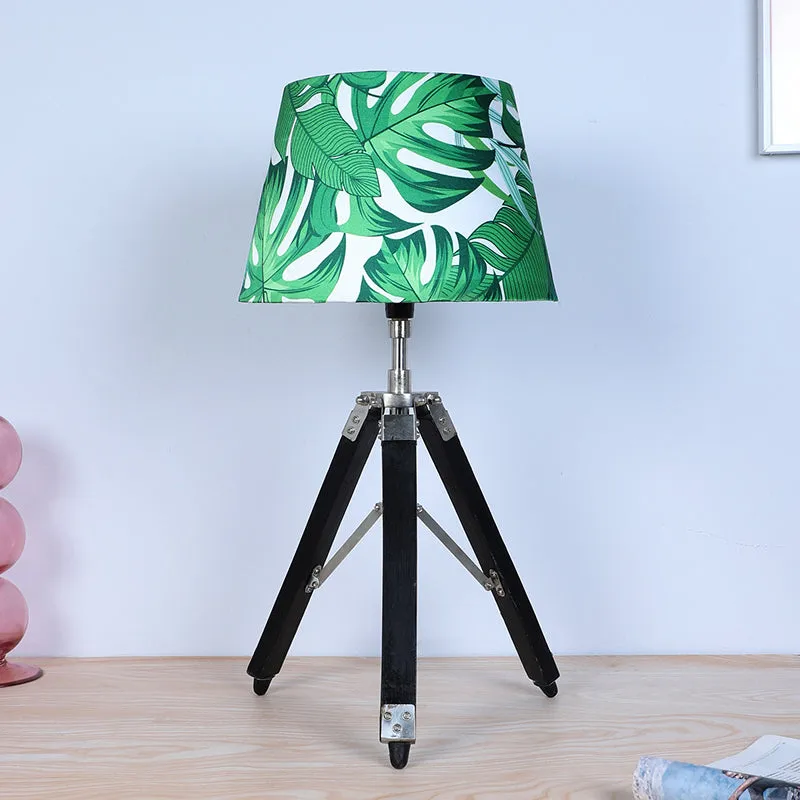 Kaizen Fold Printed Tripod Mango Wood Table Lamp - Green,White,Black media 3