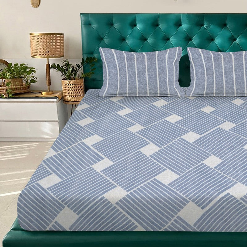 ShadeLoom Bedsheet (Blue) - 300 GSM media 3