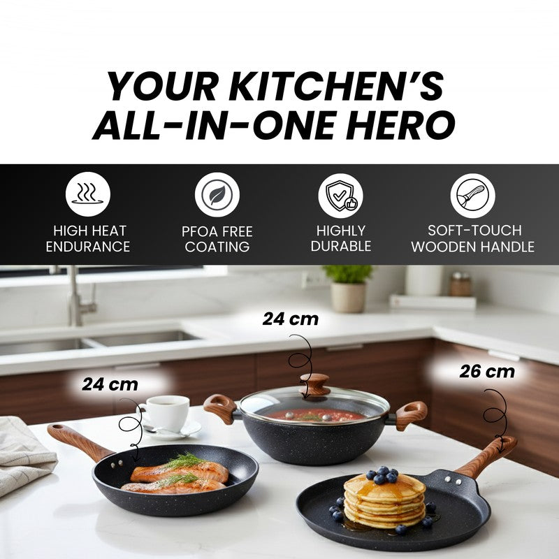 Salford Non Stick Cookware Set (Black) - Three Piece Set media 9