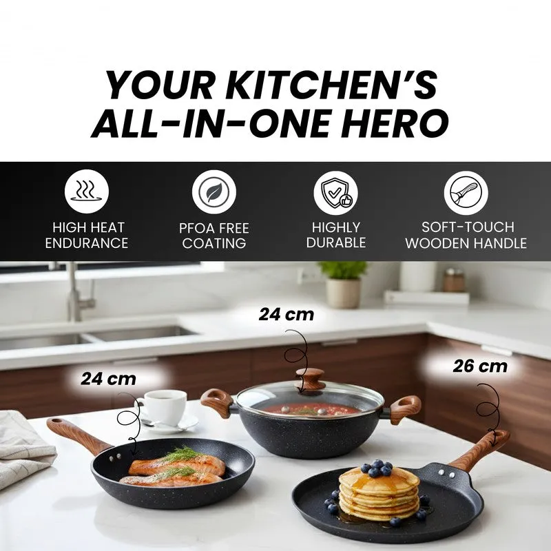 Salford Non Stick Cookware Set (Black) - Three Piece Set media 9