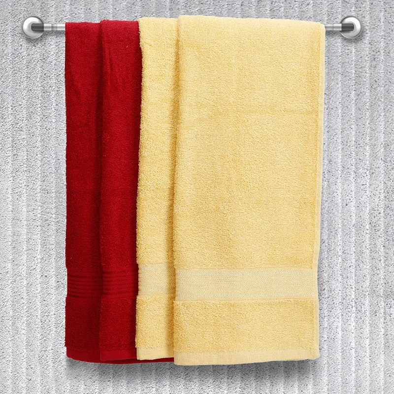 Eva Quick Dry Hand Towel (Yellow & Red) - Set Of Four media 1