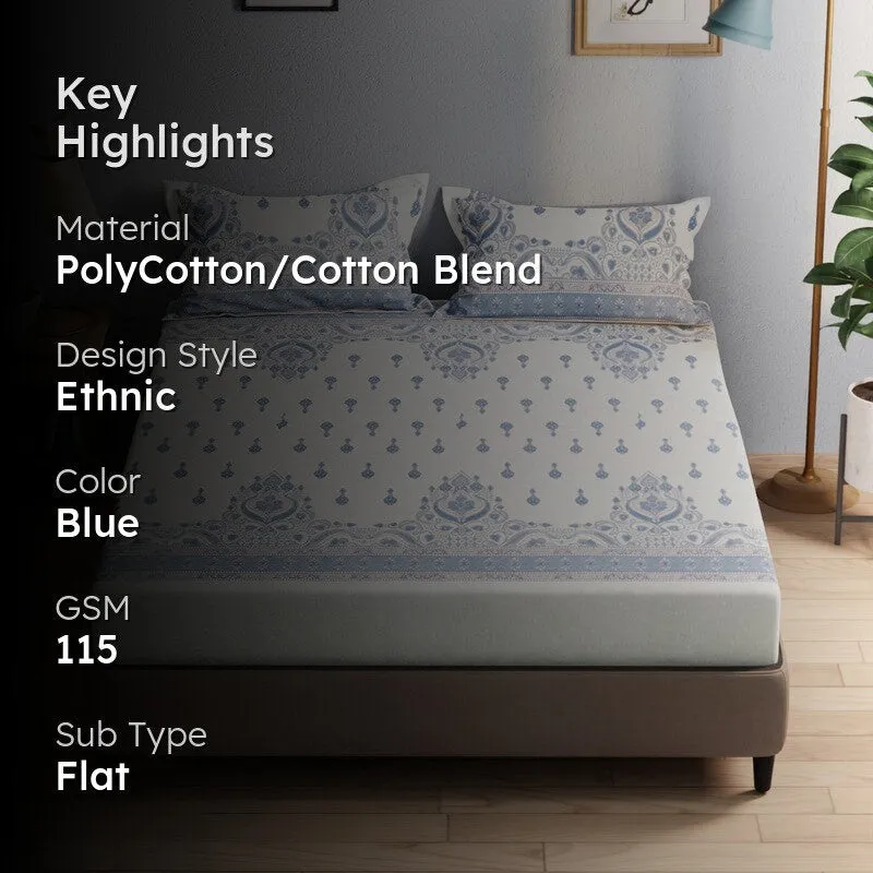 Zevric Bedsheet (Blue) - 115 GSM media 2