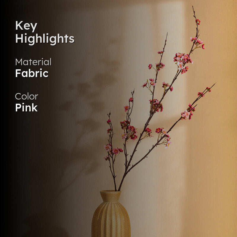 Artificial Realistic Cherry Blossom Stick - Pink media 2