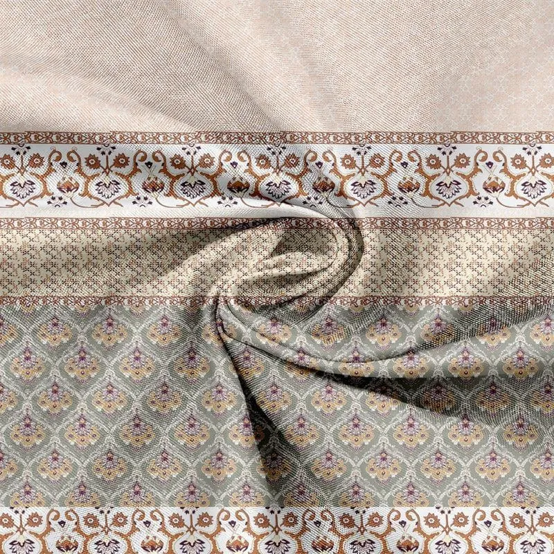 Iris Printed Cotton Bedsheet (Beige) - 120 TC media 5