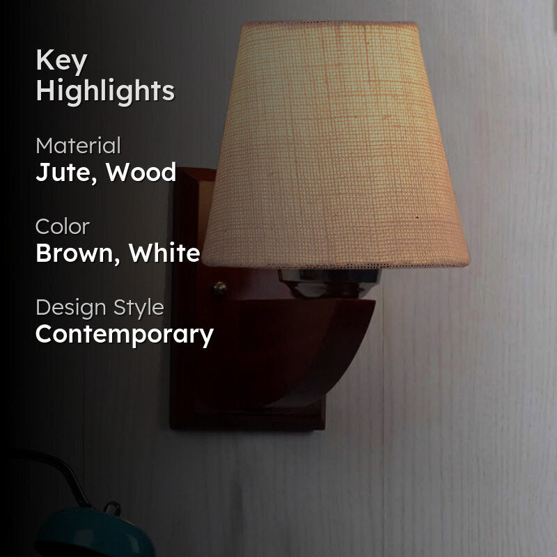 Whimsy Snow Conical Wooden Wall Lamp image 2