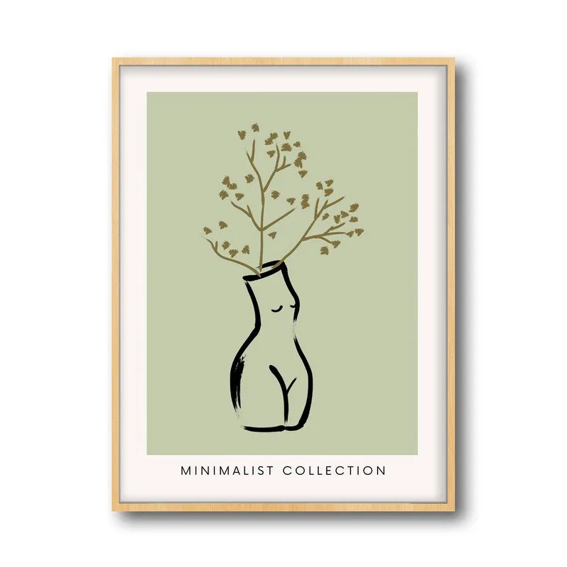 Rooted Grace Canvas Wall Painting With Brown Frame media 3