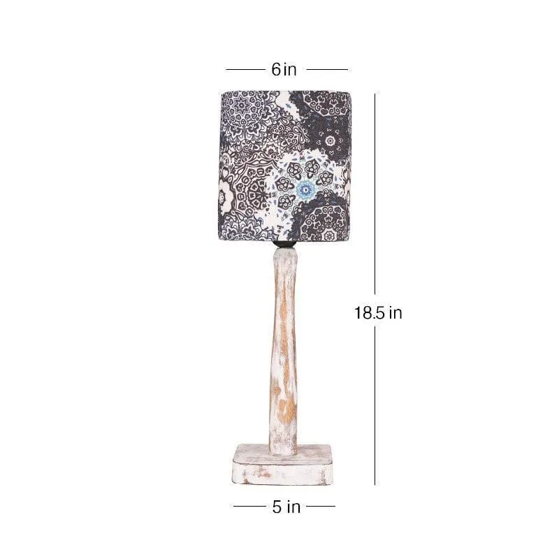 Vivid Blue With Distress Stand Fabric Table Lamp - Multicolor media 5