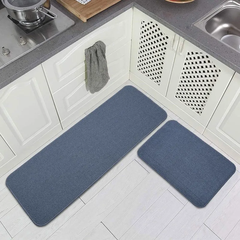 SimpleSoft Kitchen Floor Mats (Blue) - Set of Two media 1